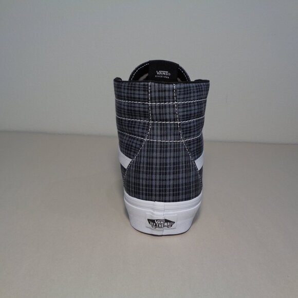 Vans Size 12 M Sk8-Hi TAPERED Black Plaid Canvas Sneakers New Women's Shoes - Picture 11 of 15